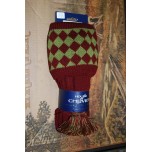 Chessboard Burgundy/ Moss Socks With Garters